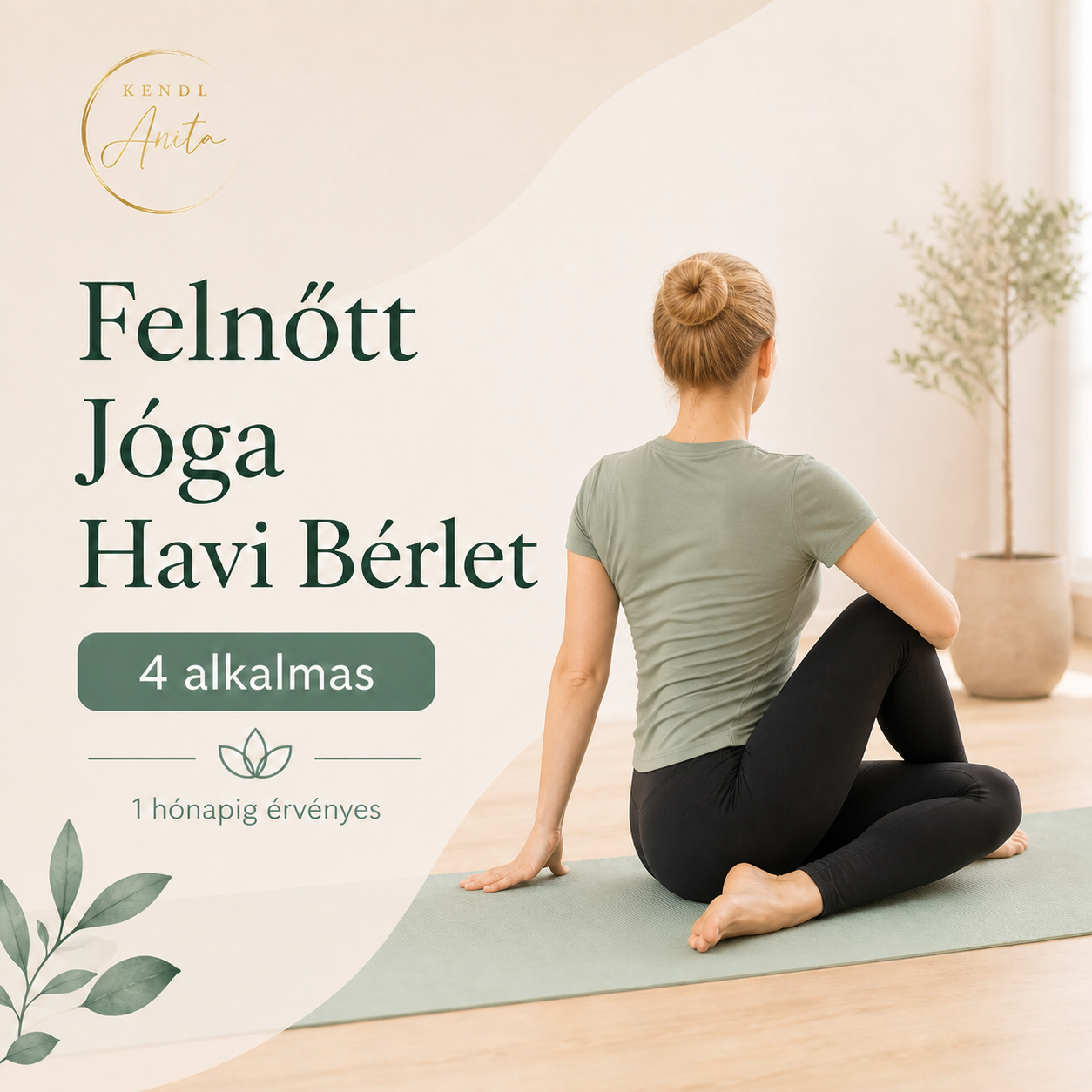 Felnőtt Jóga Havi Bérlet (4 alkalmas)